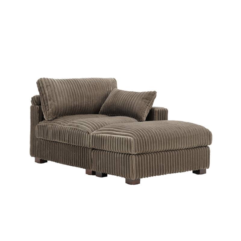 Plush Flannel Modular Sectional Sofa for Living Room