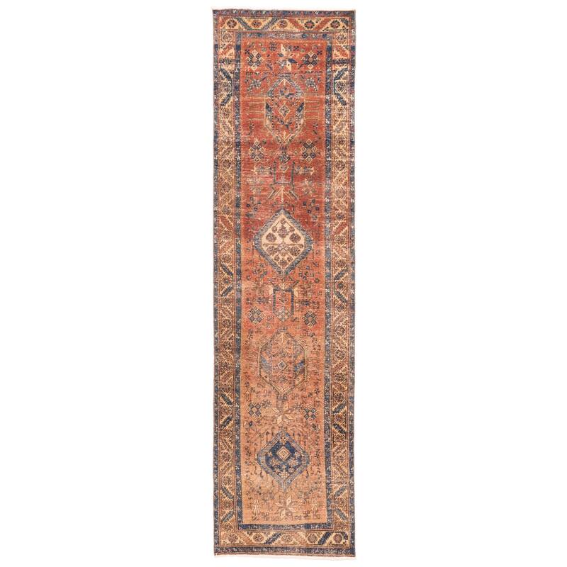 ECARPETGALLERY Hand-knotted Antalya Vintage Dark Copper Wool Rug - 2'11 x 11'2