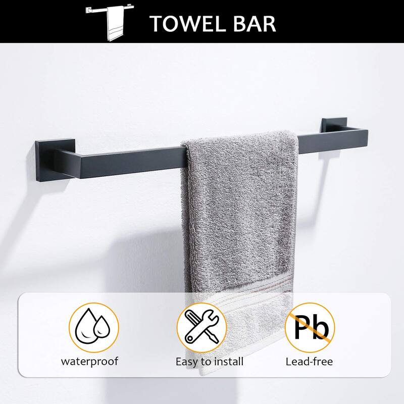 Topcraft Wall Mounted Stainless Steel Bathroom Accessory Set of 5