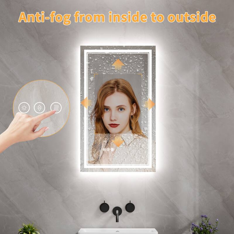 Modland Small Size LED Bathroom Mirror Back & Front Lighted Anti-Fog