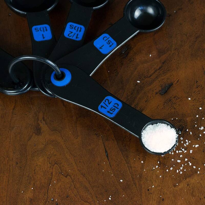 Chef Craft 10 Piece Easy Read Measuring Cups & Spoons Set - Black / Blue
