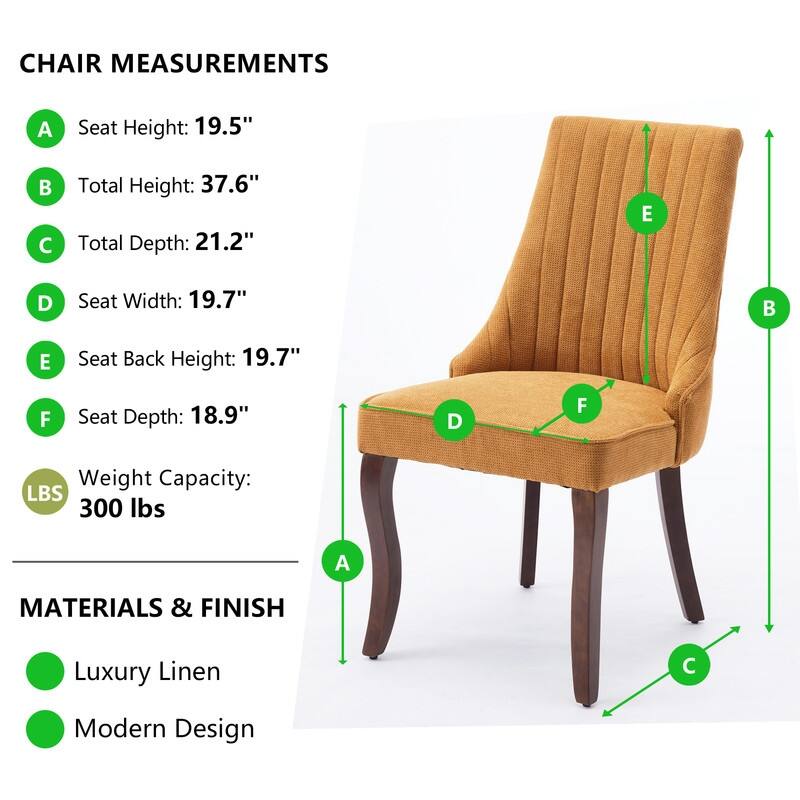 Comfy Fabric Upholstered Dining Chair (Set of 4)
