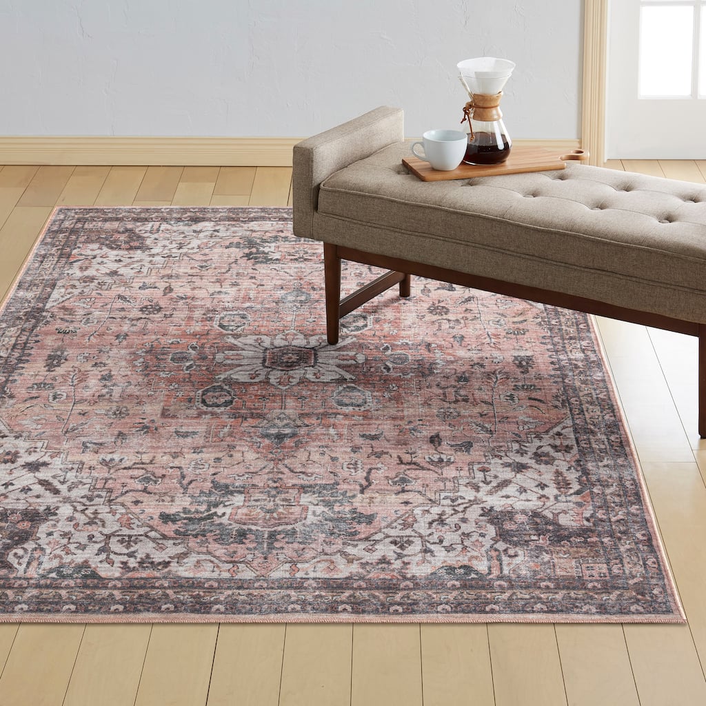 Everwash Callaghan Esther Bohemian Medallion Machine Washable Area Rug