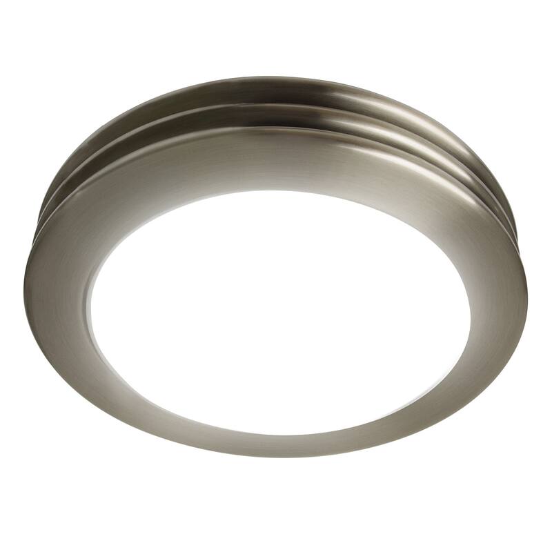 Akicon Ultra Quiet Bathroom Exhaust Fan with LED Light 80CFM 2.0 Sones Round Bathroom Ventilation Fan with Frosted Glass Cover - Brushed Nickel