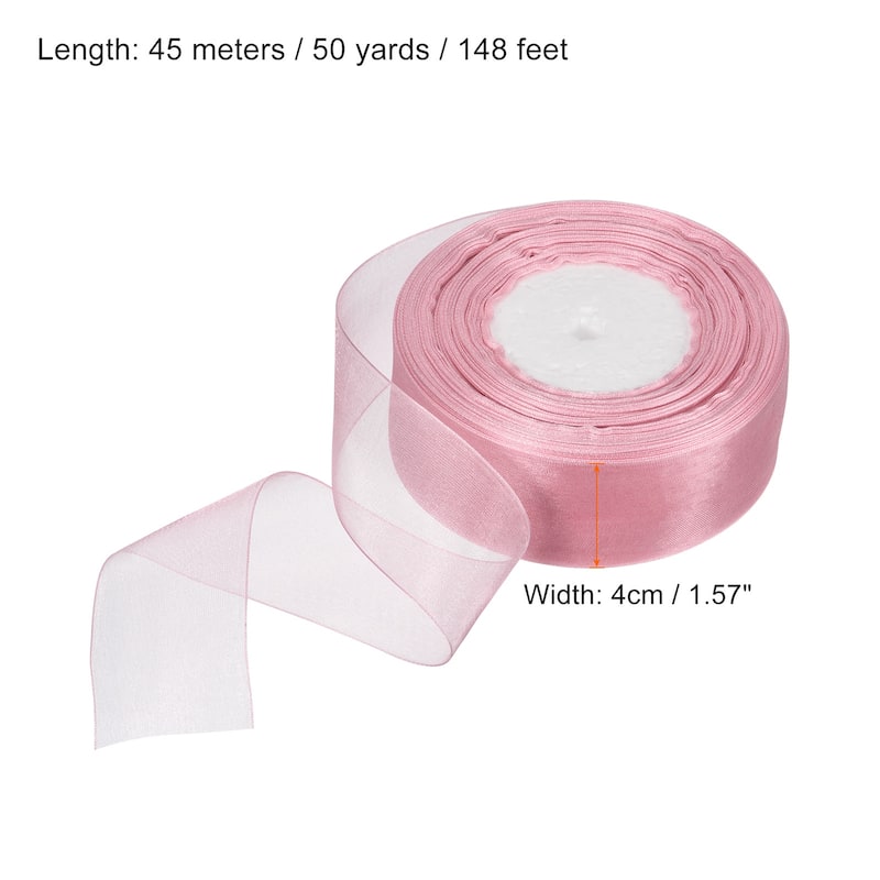 4cm 50 Yard Sheer Organza Ribbon Chiffon Decor Fabric Gift Wrapping