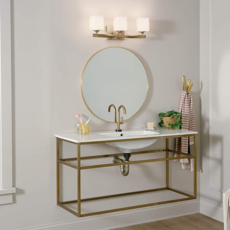 Kichler Lighting Marette 23 in. 3-Light Champagne Bronze Vanity Light with Satin Etched Cased Opal Glass