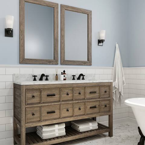 Brooks 60" Solid Wood Double Vanity with Quartz Top