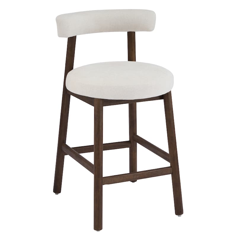 Christopher Knight Home - Riven Natural Rubberwood 26.77" Counter Stool Set with Beige Upholstery