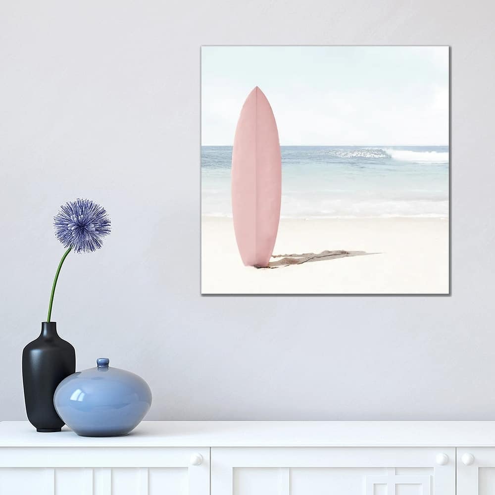 iCanvas "Pink Surfboard" by Tiny Treasure Prints Canvas Print