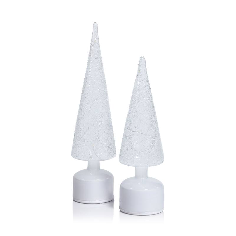 LED Glass Rotating Tree, Holiday Lighted Table Décor