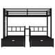 preview thumbnail 8 of 9, FULL XL Over Twin & Twin Triple Bunk Bed with 2 Drawers, Metal Triple Bunk Bedframe with Bulit-in Desk and Storage Shelves