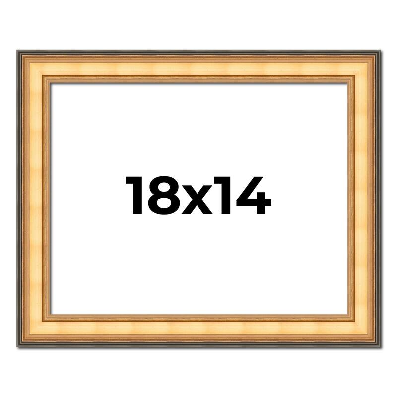 18x14 Frame Gold Plein Aire Solid Wood Picture Frame Width 2 Inches |