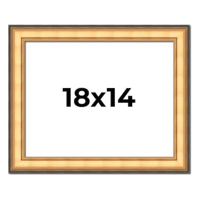 18x14 Frame Gold Plein Aire Solid Wood Picture Frame Width 2 Inches |