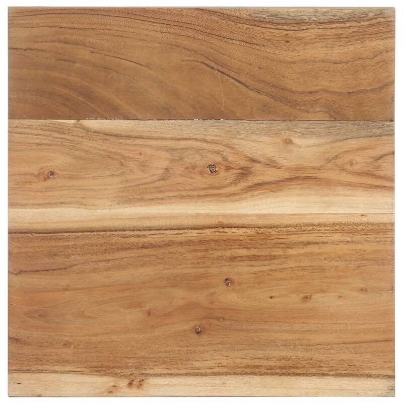 vidaXL Side Table 15.7"x15.7"x13.8" Solid Acacia Wood - 15.7" x 15.7" x 13.8"