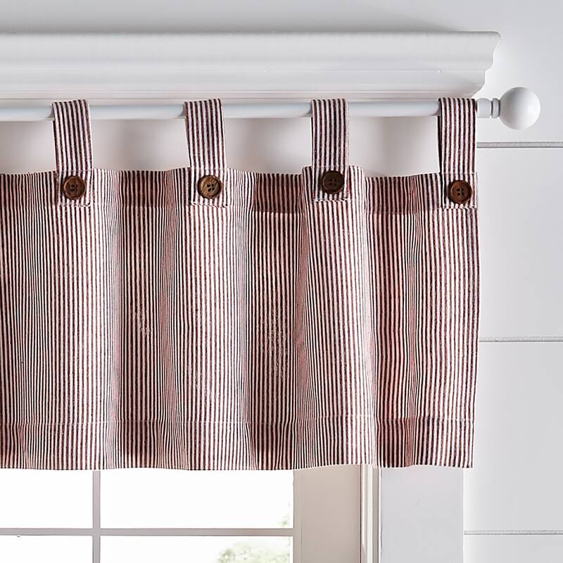 Tucker Ticking Stripe Kitchen Curtain Valance - 60"w x 15"l - 60"w x 15"l