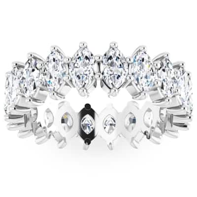 5Ct Marquise Diamond Eternity Ring Wedding Band in White Yellow or Rose Gold