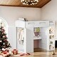 preview thumbnail 20 of 34, Twin Size Loft Bed with Desk, Wardrobes, 4 Drawers and 4 Shelves