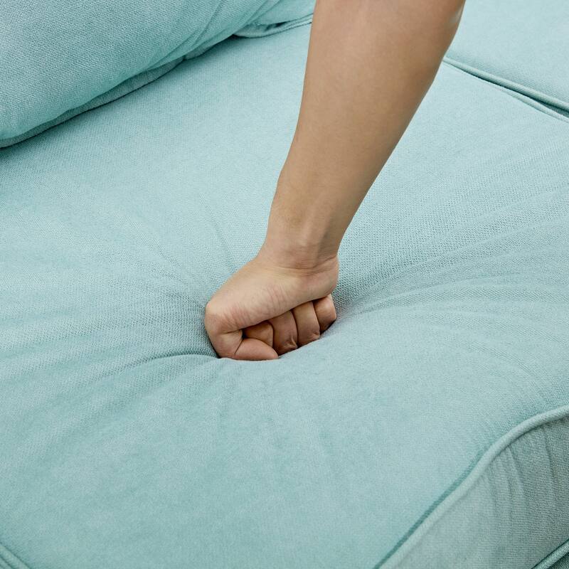 Green 115.1" Large U-Shaped 6-Seat Sofa with Storage & Pull-Out Bed