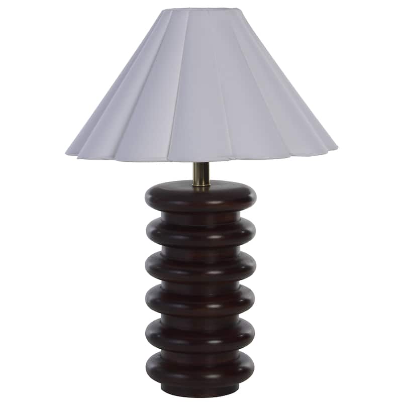 SAFAVIEH Renata 23-inch Wood Table Lamp with Pleated Shade - 16"W x 16"D x 23"H