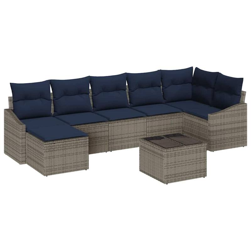 vidaXL 8 Piece Garden Sofa Set with Cushions - 113.6×48.6×27.2