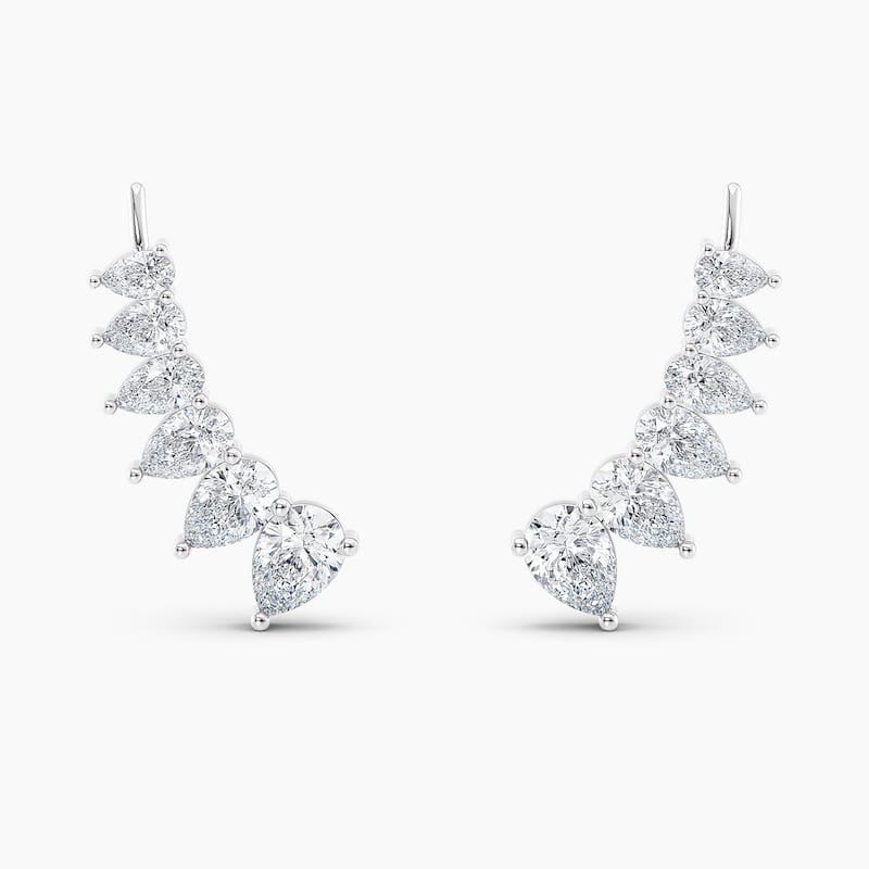 Auriya 3.00ctw Pear Lab Grown Diamond Climber Earrings 14-karat Gold (E-F, VS1-VS2)