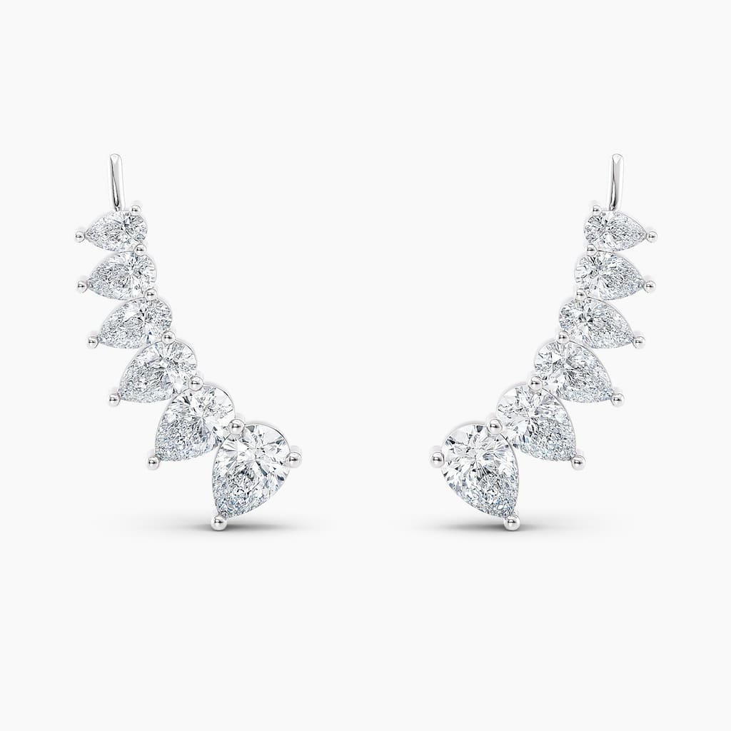 Auriya 3.00ctw Pear Lab Grown Diamond Climber Earrings 14-karat Gold (E-F, VS1-VS2)