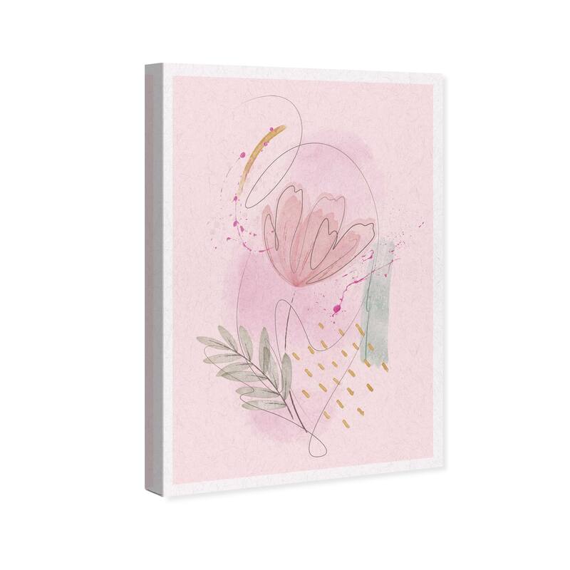 Wynwood Studio Canvas Floral and Botanical Tulip In Pink Pink and Mid-Century Modern Wall Art Canvas Print