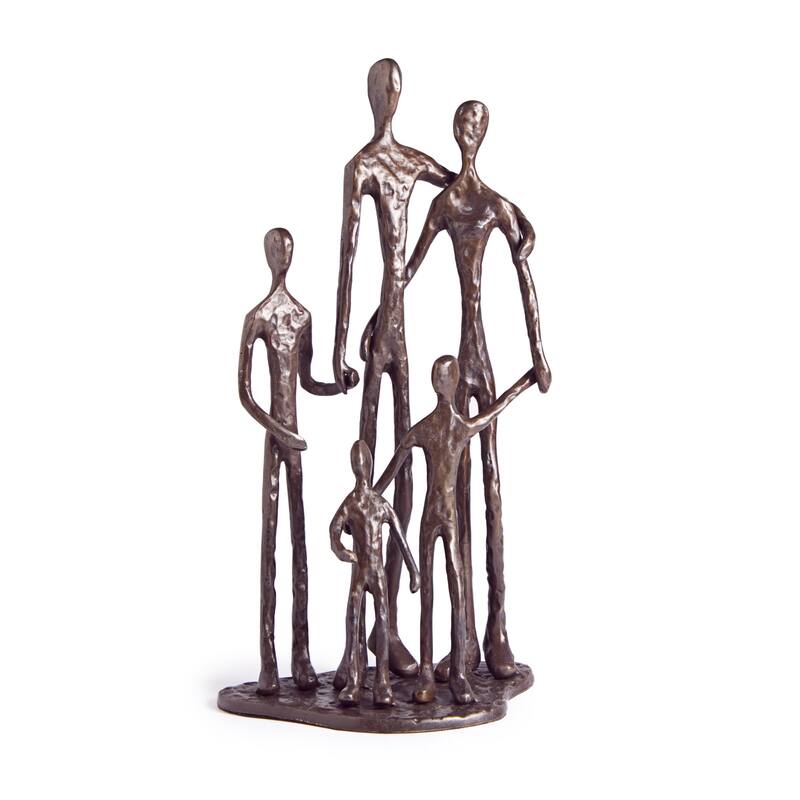 Family of 5 Standing Figurine - 10.75" - Bronze