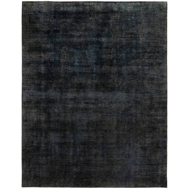 Overdyed One-of-a-Kind Hand-Knotted Area Rug - Gray - 9' 1" x 11' 8"