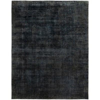 Overdyed One-of-a-Kind Hand-Knotted Area Rug - Gray - 9' 1" x 11' 8"