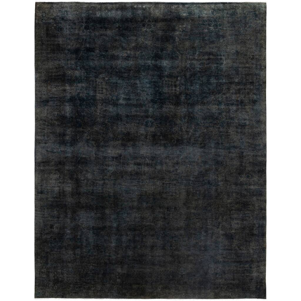 Overdyed One-of-a-Kind Hand-Knotted Area Rug - Gray - 9' 1" x 11' 8"