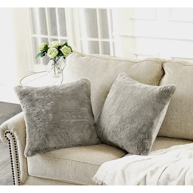 Serenta Heavy Fauxfur Pillow Shell 2 PC Set, 20''x20''