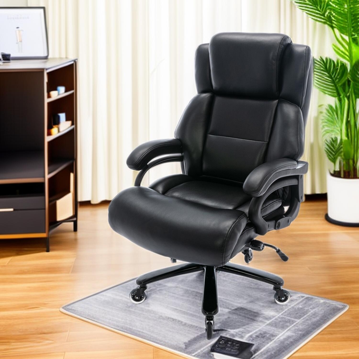 Overstuffed top office chair