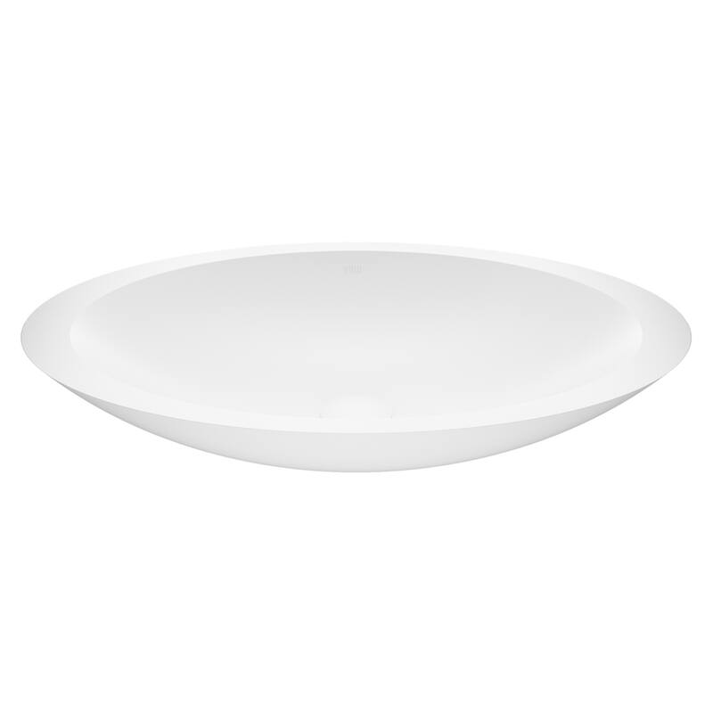VIGO Wisteria 23"L x 14"W x 4"H Oval Bathroom Vessel Sink - Matte Stone