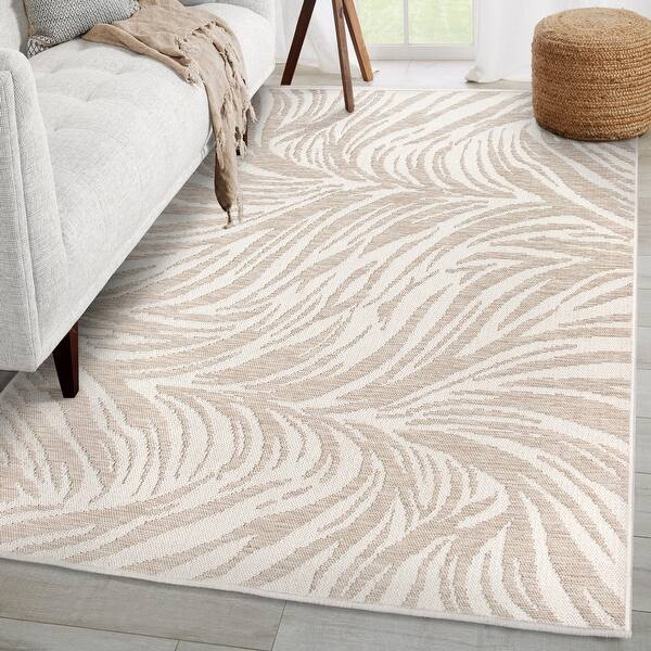 Orian Rugs Knitweave Milawi Beige Machine Washable Outdoor Rug On