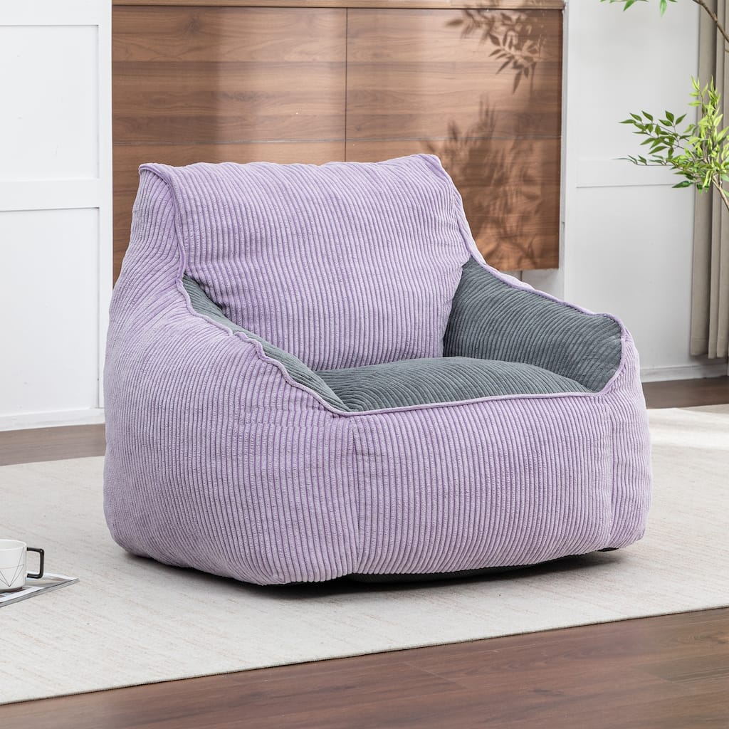 Anmytek Giant Bean Bag Chair Sofa for Adults Teens, Comfy Corduroy Large Bean Bag Chairs with Armrests for Bedroom Living Room