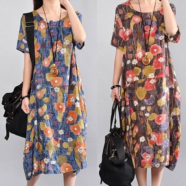 Shop 2017 Vintage Chinese Ethnic Womens O Neck Short Sleeve
