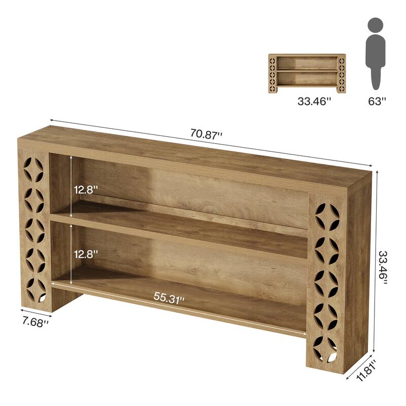 70.9-inch Extra Long Console Sofa Table Behind Couch for Living Room - 70.87" W x 11.81" D x 33.46" H