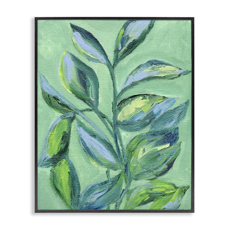 Stupell Leafy Plant Foliage Framed Giclee Art Design By Nikita Jariwala - 24 x 30 - Black