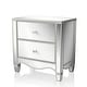 preview thumbnail 3 of 5, Allen Glam Silver Wood 2-Drawer Nightstand with USB Port by Silver Orchid