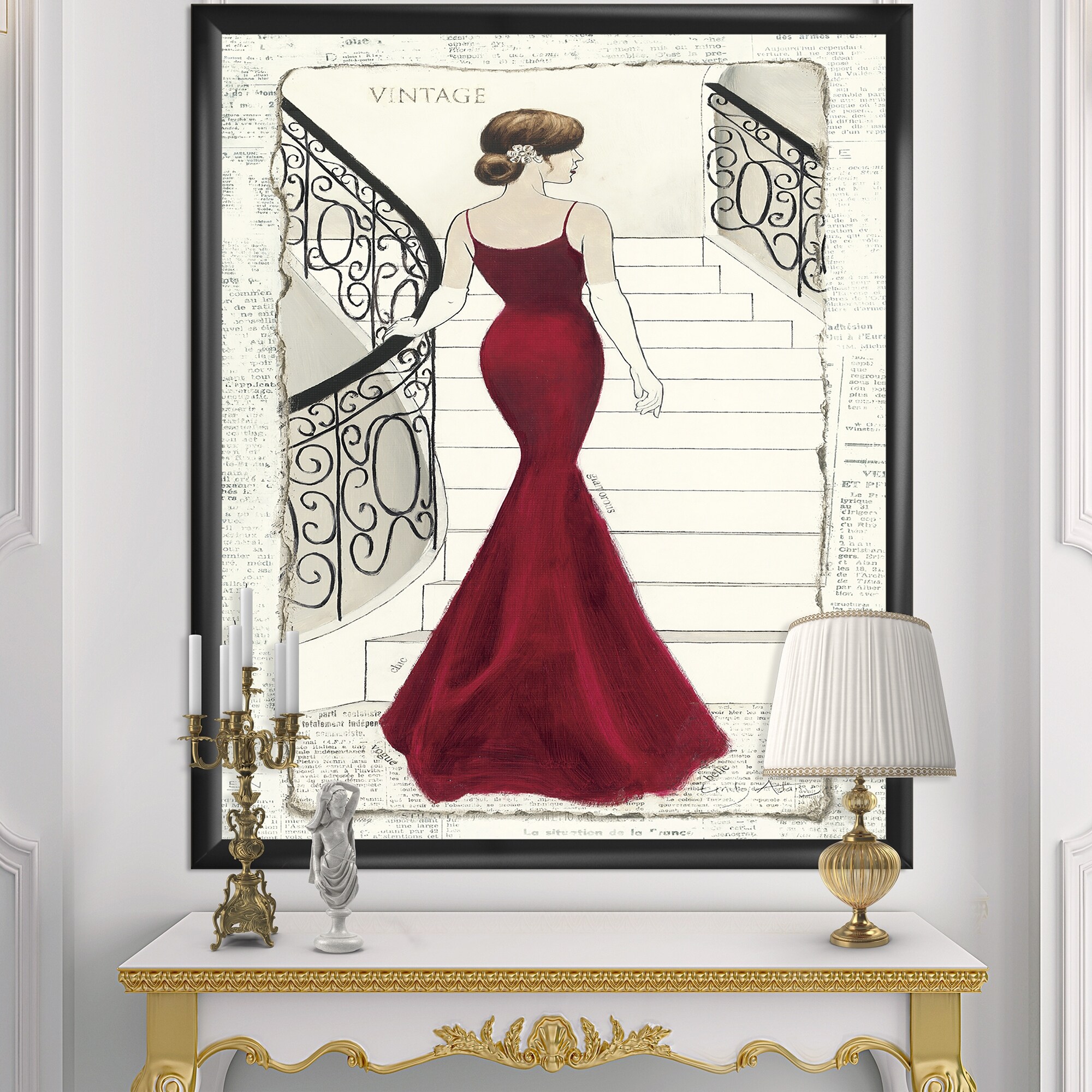 Designart "Elegance Glam Paris Diva III" Fashion Framed Art Print - Bed  Bath & Beyond - 30233680