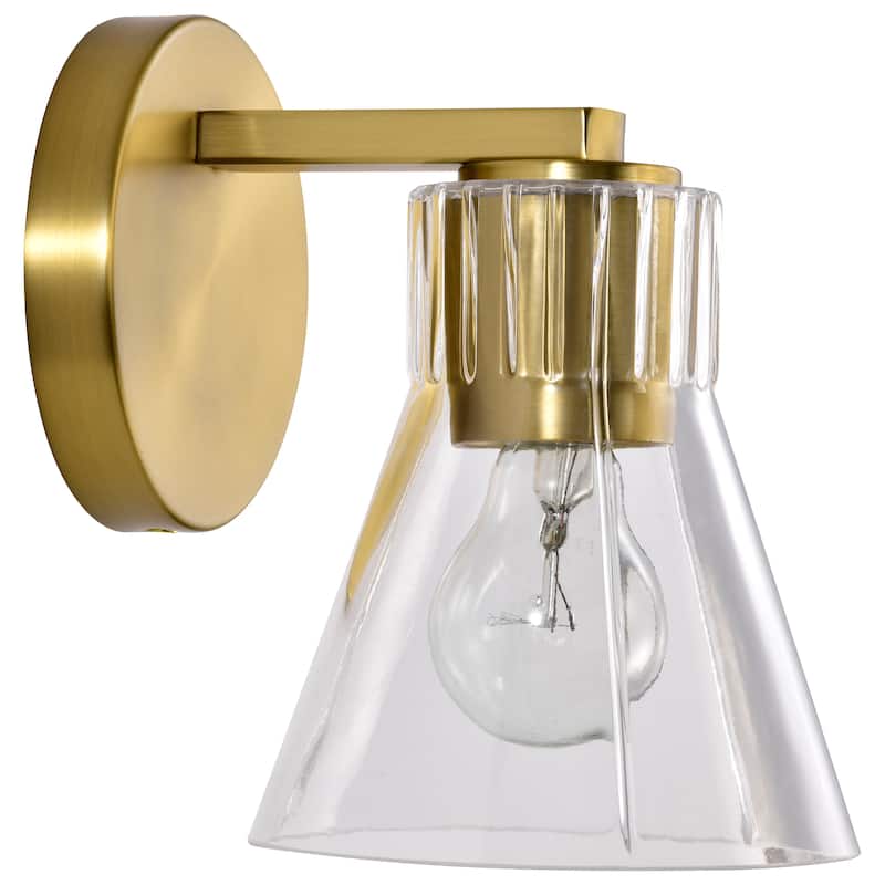 Gianna 1 Light Vanity Vintage Brass Finish Clear Glass - Vintage Brass