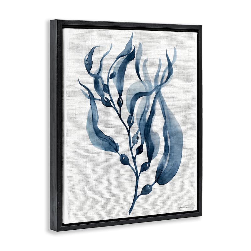 Stupell Delicate Waving Herb Leaves Framed Floater Canvas Wall Art Design By Carol Robinson