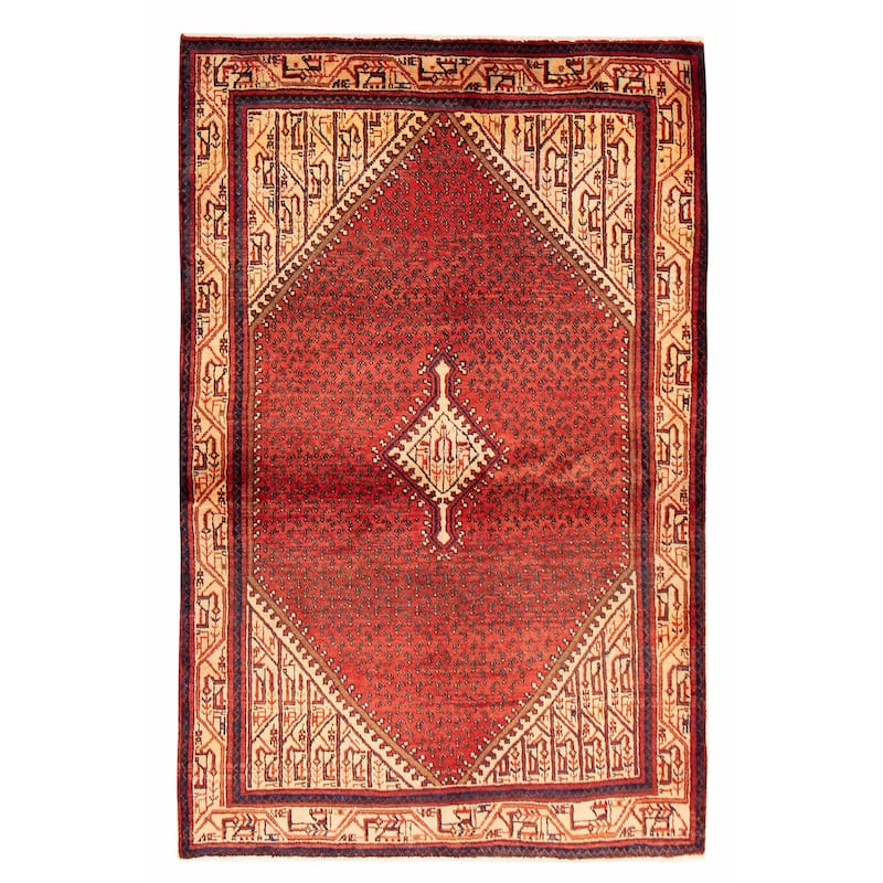 Anadol Black, Red Rug 4'7" x 7'3" - 4'3 x 6'9 - Red - 4'3 x 6'9