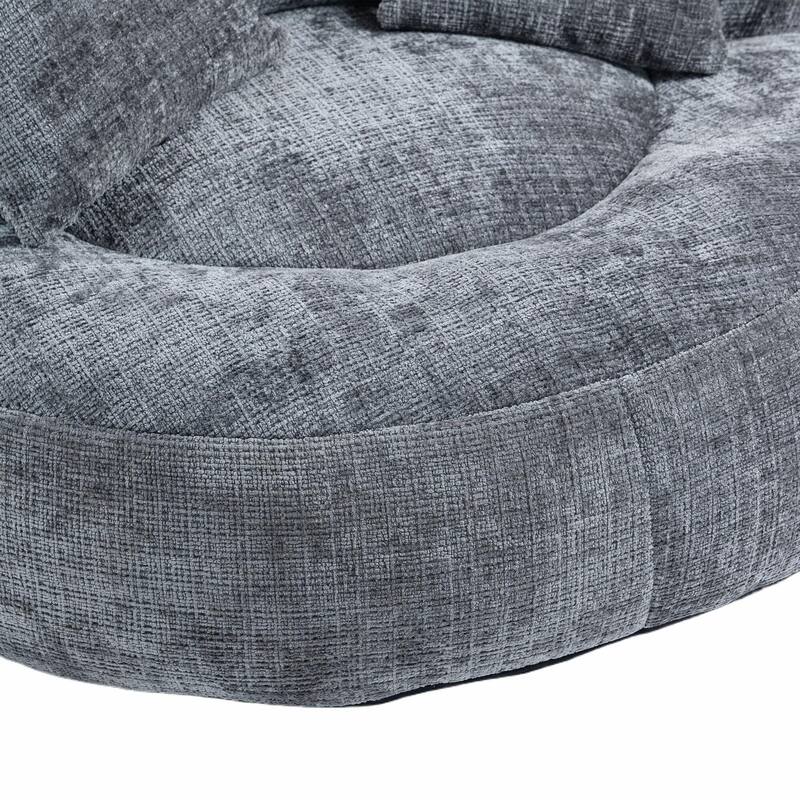 Durable Lazy Sofa Comfort Lounger, High Back Bean Bag Couch with 3 Pillows