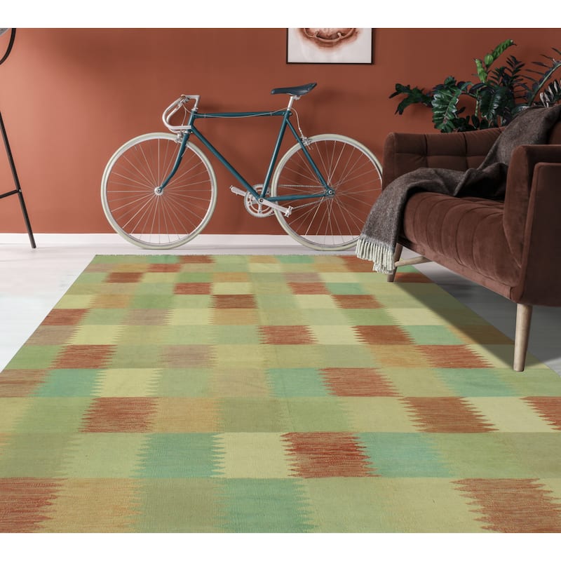 Sun Faded Flatweave Coltrane Lt. Green/Beige Rug - 7'7" x 9'9"
