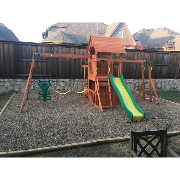 Shop Backyard Discovery Saratoga All Cedar Swingset Overstock