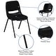 preview thumbnail 3 of 10, 880 lb. Capacity Padded Ergonomic Shell Stack Chair with Metal Frame - 23.5"D x 19.25"W x 32"H