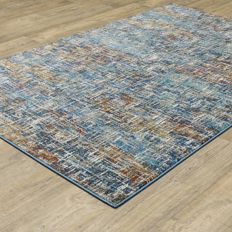 Vista Home Vance Contemporary Abstract Blue Area Rug