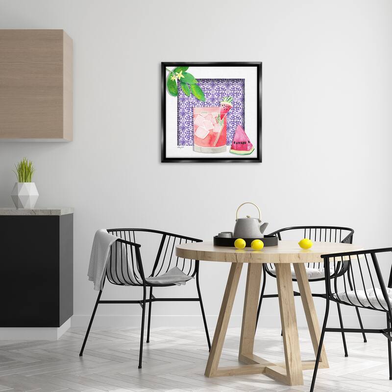 Stupell Fruity Watermelon Drink Framed Floater Canvas Wall Art Design By Hillary Holt